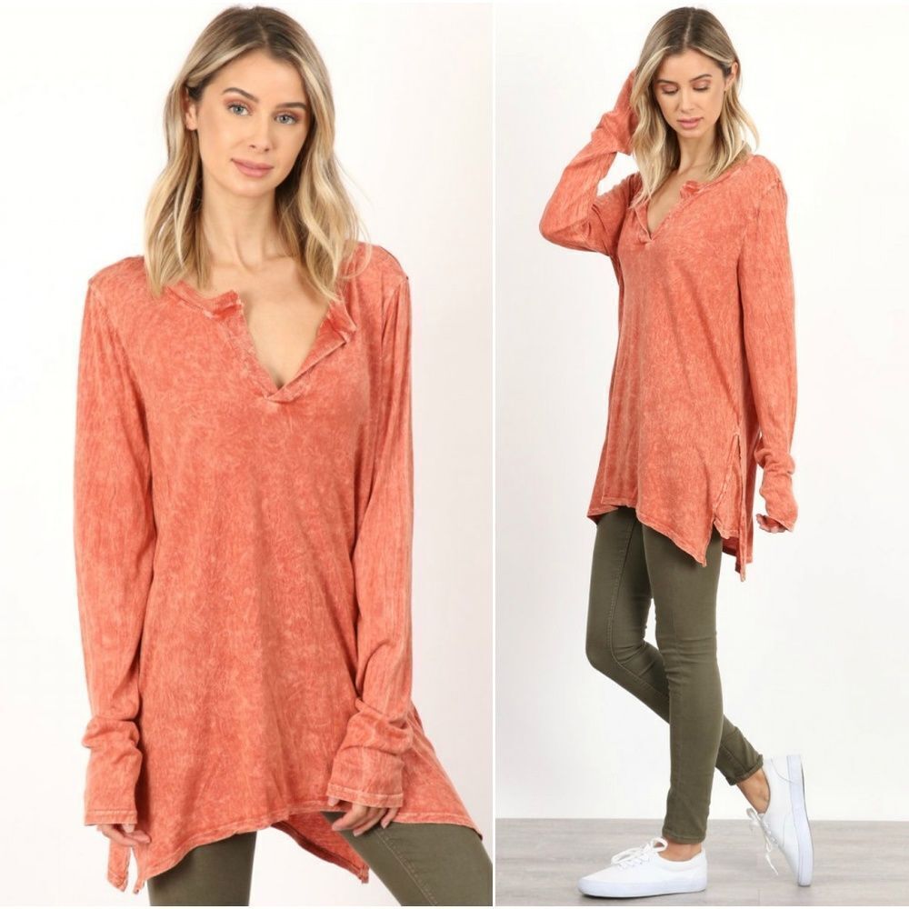 Rust Dyed Oversized LS Top